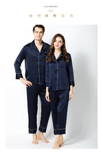 Load image into Gallery viewer, Cross-border pajamas for men two sets of couple pajamas 100% mulberry silk household clothing factory direct wholesale