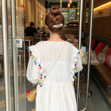Load image into Gallery viewer, 2019 Korean version of the new summer women's sweet loose color fur ball doll dress a generation of hair