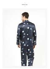 Load image into Gallery viewer, Star Lovers 100% Silk Satin Pyjamas Men's Spring/Summer Fashion Two-piece Home Wear