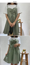 Load image into Gallery viewer, Summer 2019 new Korean version of women's A-shaped skirt wrapped chest stitching dress fake two sets of micro-merchant supply 3625