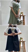 Load image into Gallery viewer, Summer 2019 new Korean version of women's A-shaped skirt wrapped chest stitching dress fake two sets of micro-merchant supply 3625