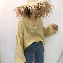Load image into Gallery viewer, Summer 2019 sweet temperament Korean pullover V-neck loose blouse factory wholesale 3607