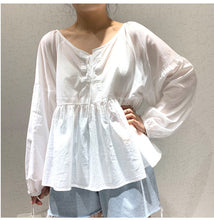 Load image into Gallery viewer, 2019 summer new temperament Korean women's pullover crew neck loose blouse factory outlet 3609