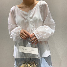 Load image into Gallery viewer, 2019 summer new temperament Korean women's pullover crew neck loose blouse factory outlet 3609
