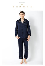 Load image into Gallery viewer, Cross-border pajamas for men two sets of couple pajamas 100% mulberry silk household clothing factory direct wholesale