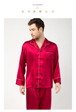 Load image into Gallery viewer, Cross-border pajamas for men two sets of couple pajamas 100% mulberry silk household clothing factory direct wholesale
