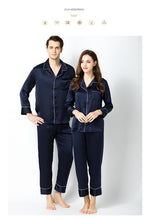 Load image into Gallery viewer, Cross-border pajamas for men two sets of couple pajamas 100% mulberry silk household clothing factory direct wholesale