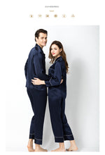 Load image into Gallery viewer, Cross-border pajamas for men two sets of couple pajamas 100% mulberry silk household clothing factory direct wholesale