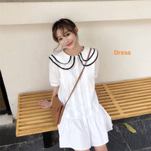 Load image into Gallery viewer, 2019 Korean version of the new women's doll collar loose slim ruffled dress