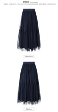 Load image into Gallery viewer, 2009 Summer New Brand Women's Wear Elastic Ribbon Stitching Baitao Lady Chic Mesh Pleated Half-length Skirt 25062