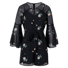 Load image into Gallery viewer, 2019 Summer new boutique women's printing loose shorts lady chic thin chiffon jumpsuit 88808