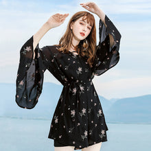 Load image into Gallery viewer, 2019 Summer new boutique women's printing loose shorts lady chic thin chiffon jumpsuit 88808