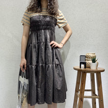 Load image into Gallery viewer, 2019 Summer Sweet Temperament Korean Women's Short Sleeve Crewneck Big Pendulum Dress Microfinance Supply 3630