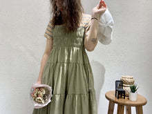 Load image into Gallery viewer, 2019 Summer Sweet Temperament Korean Women's Short Sleeve Crewneck Big Pendulum Dress Microfinance Supply 3630