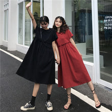 Load image into Gallery viewer, 2019 Korean version of the new women's retro student loose doll shirt long A dress 2015