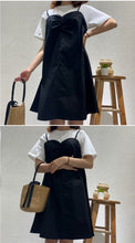 Load image into Gallery viewer, Summer 2019 new Korean version of women's A-shaped skirt wrapped chest stitching dress fake two sets of micro-merchant supply 3625