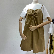 Load image into Gallery viewer, Summer 2019 new Korean version of women's A-shaped skirt wrapped chest stitching dress fake two sets of micro-merchant supply 3625