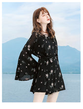 Load image into Gallery viewer, 2019 Summer new boutique women's printing loose shorts lady chic thin chiffon jumpsuit 88808
