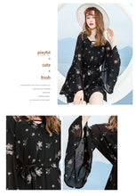 Load image into Gallery viewer, 2019 Summer new boutique women's printing loose shorts lady chic thin chiffon jumpsuit 88808