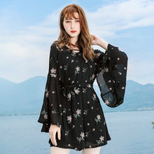 Load image into Gallery viewer, 2019 Summer new boutique women's printing loose shorts lady chic thin chiffon jumpsuit 88808