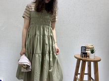 Load image into Gallery viewer, 2019 Summer Sweet Temperament Korean Women's Short Sleeve Crewneck Big Pendulum Dress Microfinance Supply 3630