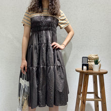 Load image into Gallery viewer, 2019 Summer Sweet Temperament Korean Women's Short Sleeve Crewneck Big Pendulum Dress Microfinance Supply 3630
