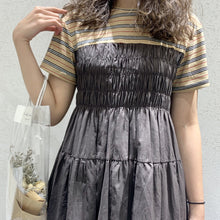 Load image into Gallery viewer, 2019 Summer Sweet Temperament Korean Women's Short Sleeve Crewneck Big Pendulum Dress Microfinance Supply 3630