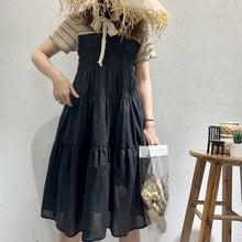 Load image into Gallery viewer, 2019 Summer Sweet Temperament Korean Women's Short Sleeve Crewneck Big Pendulum Dress Microfinance Supply 3630
