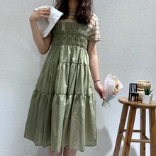 Load image into Gallery viewer, 2019 Summer Sweet Temperament Korean Women's Short Sleeve Crewneck Big Pendulum Dress Microfinance Supply 3630