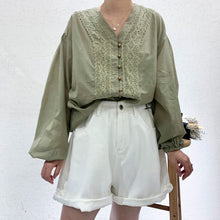 Load image into Gallery viewer, 2019 summer temperament regular cardigan long sleeve V-neck loose blouse wholesale 3633