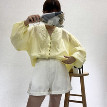 Load image into Gallery viewer, 2019 summer temperament regular cardigan long sleeve V-neck loose blouse wholesale 3633