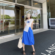 Load image into Gallery viewer, Summer 2019 new suit female design lantern skirt skirt+pop print split coat 9938