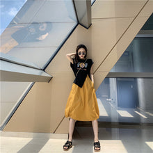 Load image into Gallery viewer, Summer 2019 new suit female design lantern skirt skirt+pop print split coat 9938