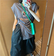 Load image into Gallery viewer, Summer 2019 new suit female design lantern skirt skirt+pop print split coat 9938