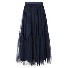 Load image into Gallery viewer, 2009 Summer New Brand Women's Wear Elastic Ribbon Stitching Baitao Lady Chic Mesh Pleated Half-length Skirt 25062