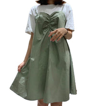 Load image into Gallery viewer, Summer 2019 new Korean version of women's A-shaped skirt wrapped chest stitching dress fake two sets of micro-merchant supply 3625