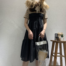 Load image into Gallery viewer, 2019 Summer Sweet Temperament Korean Women's Short Sleeve Crewneck Big Pendulum Dress Microfinance Supply 3630