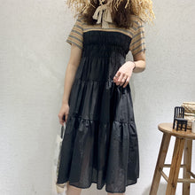 Load image into Gallery viewer, 2019 Summer Sweet Temperament Korean Women's Short Sleeve Crewneck Big Pendulum Dress Microfinance Supply 3630