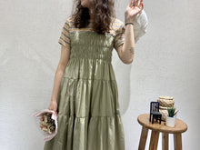 Load image into Gallery viewer, 2019 Summer Sweet Temperament Korean Women's Short Sleeve Crewneck Big Pendulum Dress Microfinance Supply 3630