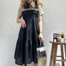 Load image into Gallery viewer, 2019 Summer Sweet Temperament Korean Women's Short Sleeve Crewneck Big Pendulum Dress Microfinance Supply 3630