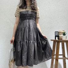Load image into Gallery viewer, 2019 Summer Sweet Temperament Korean Women's Short Sleeve Crewneck Big Pendulum Dress Microfinance Supply 3630