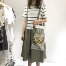 Load image into Gallery viewer, The 2019 summer new women's straps striped two-piece Korean dress suit micro supply 3660
