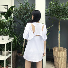 Load image into Gallery viewer, 2019 New Korean version of carefully machine leisure set loose large version of T-shirt letters printed dress 8038