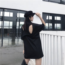 Load image into Gallery viewer, 2019 New Korean version of carefully machine leisure set loose large version of T-shirt letters printed dress 8038