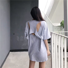 Load image into Gallery viewer, 2019 New Korean version of carefully machine leisure set loose large version of T-shirt letters printed dress 8038