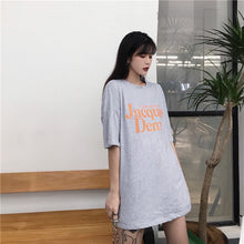 Load image into Gallery viewer, 2019 New Korean version of carefully machine leisure set loose large version of T-shirt letters printed dress 8038