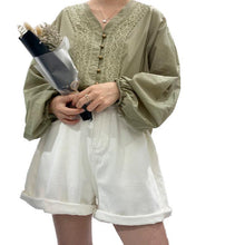 Load image into Gallery viewer, 2019 summer temperament regular cardigan long sleeve V-neck loose blouse wholesale 3633
