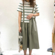 Load image into Gallery viewer, The 2019 summer new women's straps striped two-piece Korean dress suit micro supply 3660