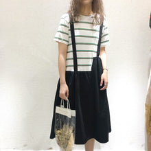 Load image into Gallery viewer, The 2019 summer new women's straps striped two-piece Korean dress suit micro supply 3660