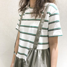 Load image into Gallery viewer, The 2019 summer new women's straps striped two-piece Korean dress suit micro supply 3660